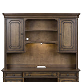 Amelia - Jr Executive Credenza Hutch - Antique Toffee