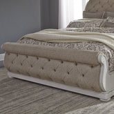 Abbey Park - King Upholstered Sleigh Footboard - Antique White