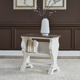 Abbey Road - Library Chair Side Table - Porcelain White / Churchill Brown