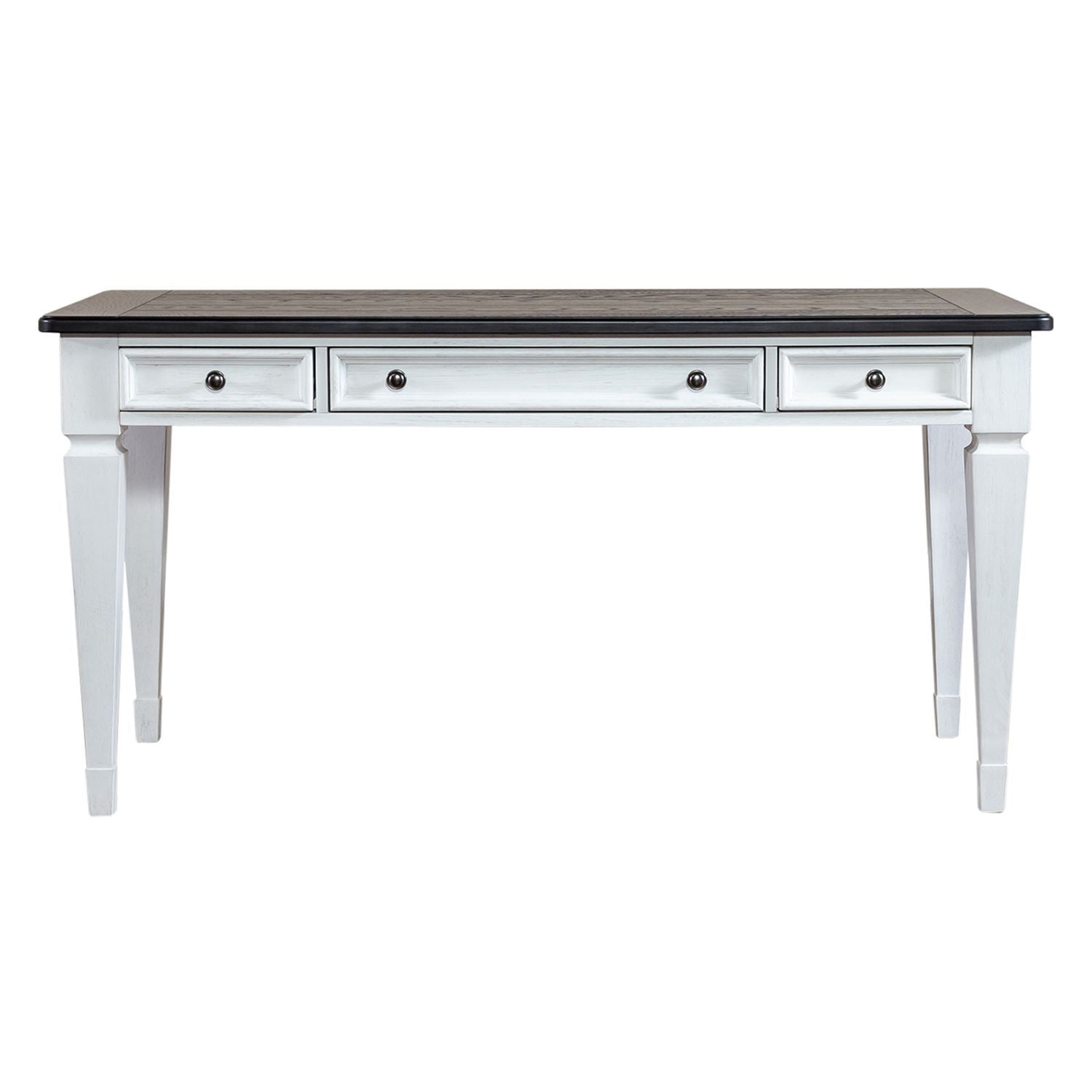 Allyson Park - Writing Desk - Wirebrushed White / Charcoal