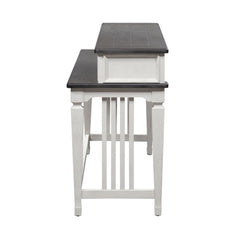 Allyson Park - Console Bar Table - Wirebrushed White / Charcoal