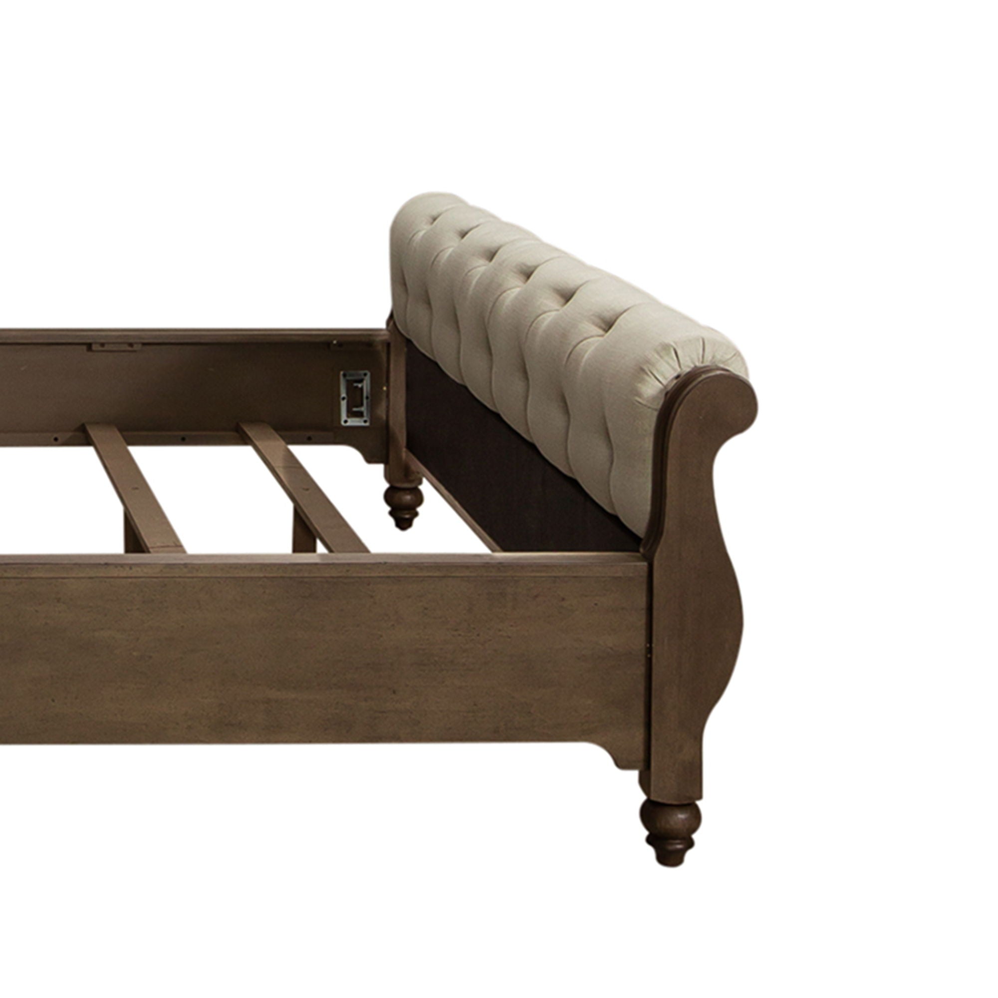 Americana Farmhouse - Queen Upholstered Sleigh Footboard - Dusty Taupe