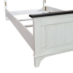 Allyson Park - Twin Panel Footboard - Wirebrushed White / Charcoal