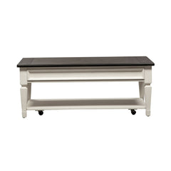Allyson Park - Rectangular Cocktail Table - Wirebrushed White / Charcoal