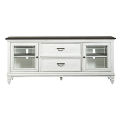 Allyson Park - Entertainment TV Stand - Wirebrushed White / Charcoal