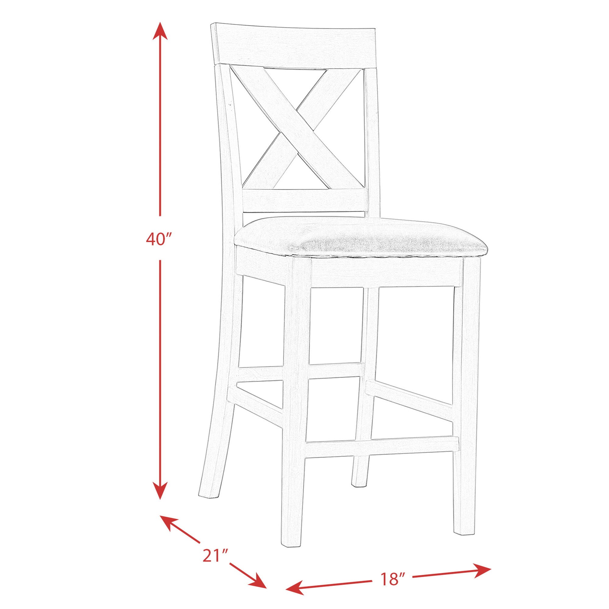 Alex - Counter Side Chair With Pu (Set of 2)