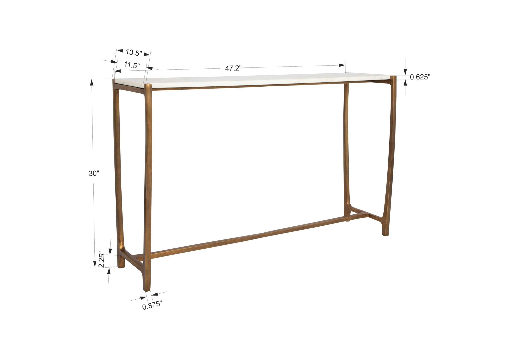 Affinity - Marble Console Table - White