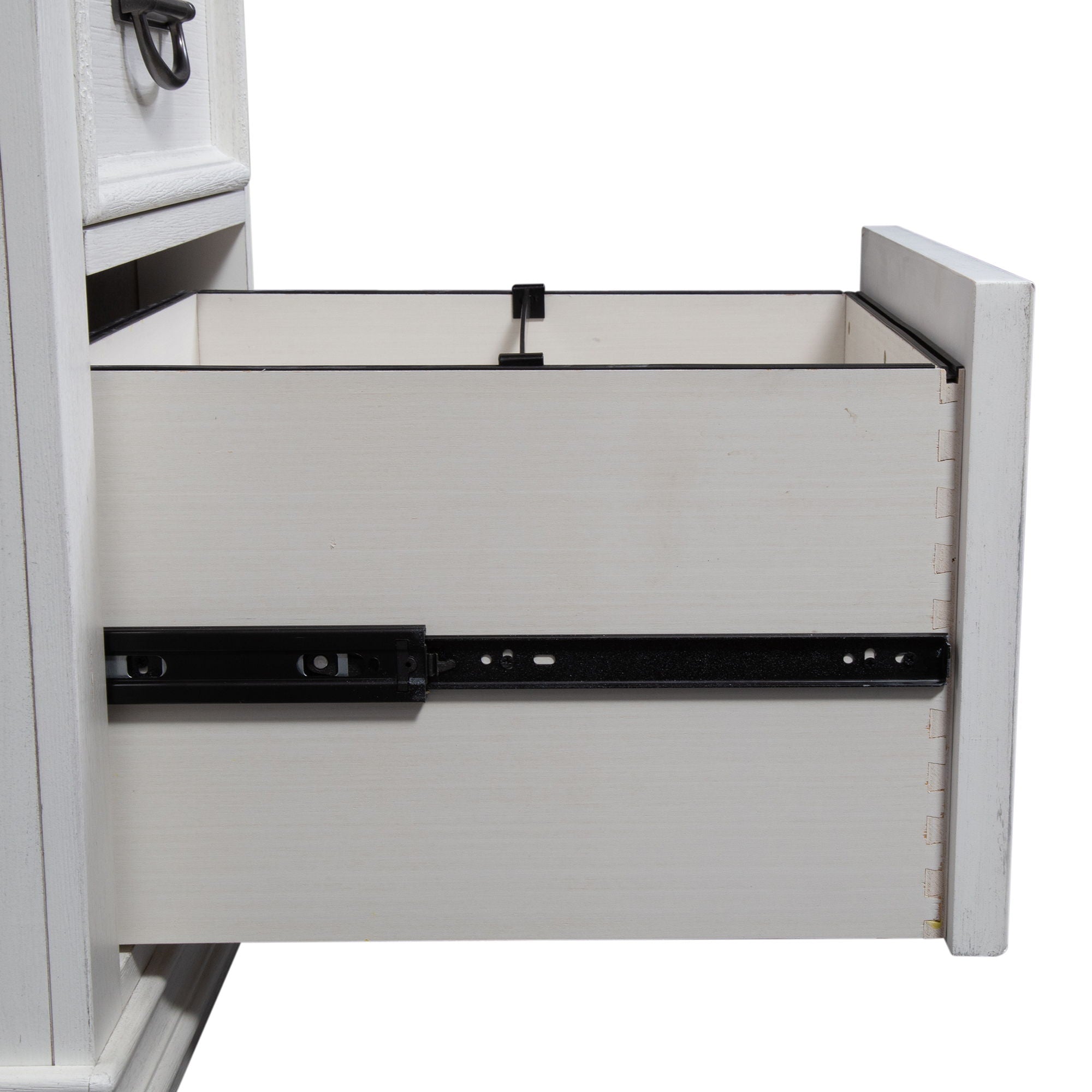 Allyson Park - L Shaped Desk With Hutch - Wirebrushed White / Charcoal