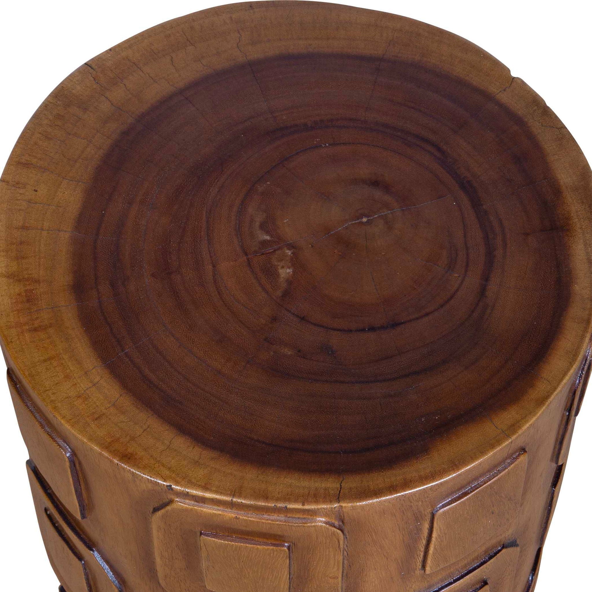 Alson - Geometric Accent Table - Dark Brown