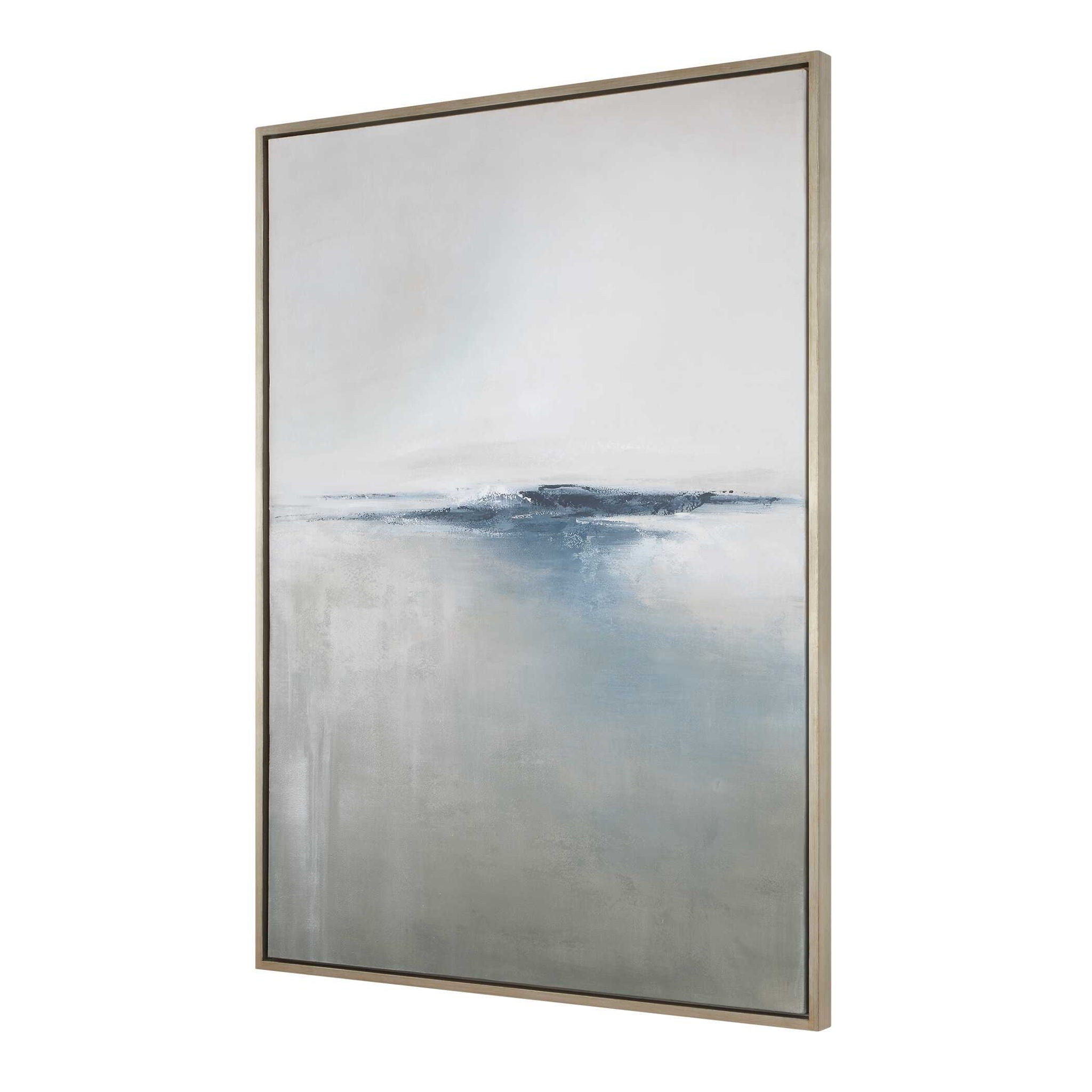 Above The Waterline - Abstract Painting - Blue / Gray / White