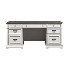 Allyson Park - Credenza - Wirebrushed White / Charcoal