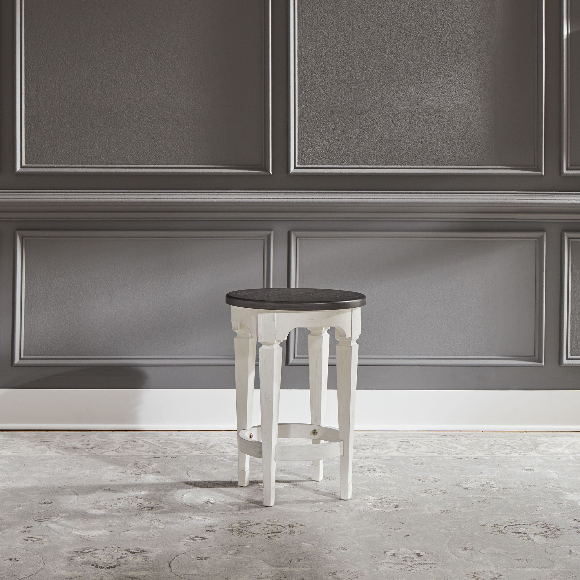 Allyson Park - 4 Piece Dining Room Set - Wirebrushed White / Charcoal