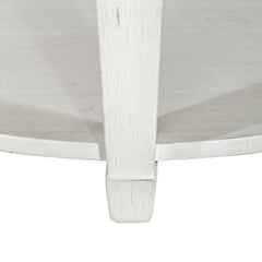 Allyson Park - Round Cocktail Table - Wirebrushed White / Charcoal