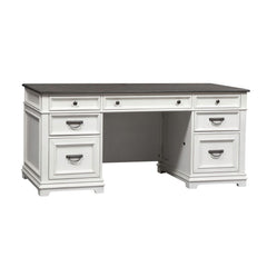 Allyson Park - Credenza - Wirebrushed White / Charcoal