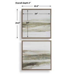 All Of A Sudden - Framed Canvases (Set of 2) - Black / Brown / Gray / Green