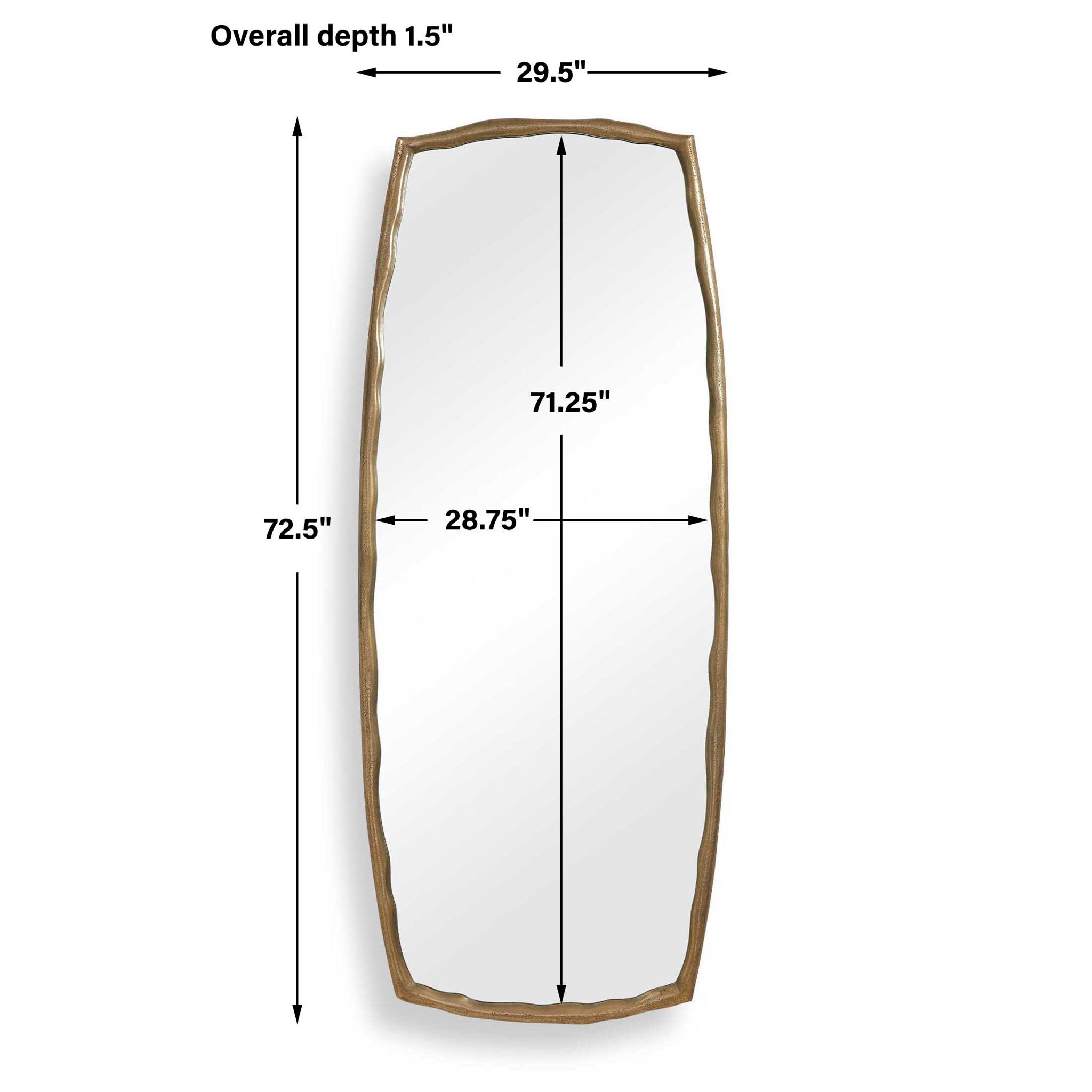 Adair - Tall Mirror - Antique Brass / Gold