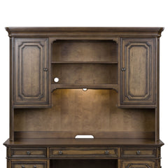 Amelia - Jr Executive Credenza Hutch - Antique Toffee