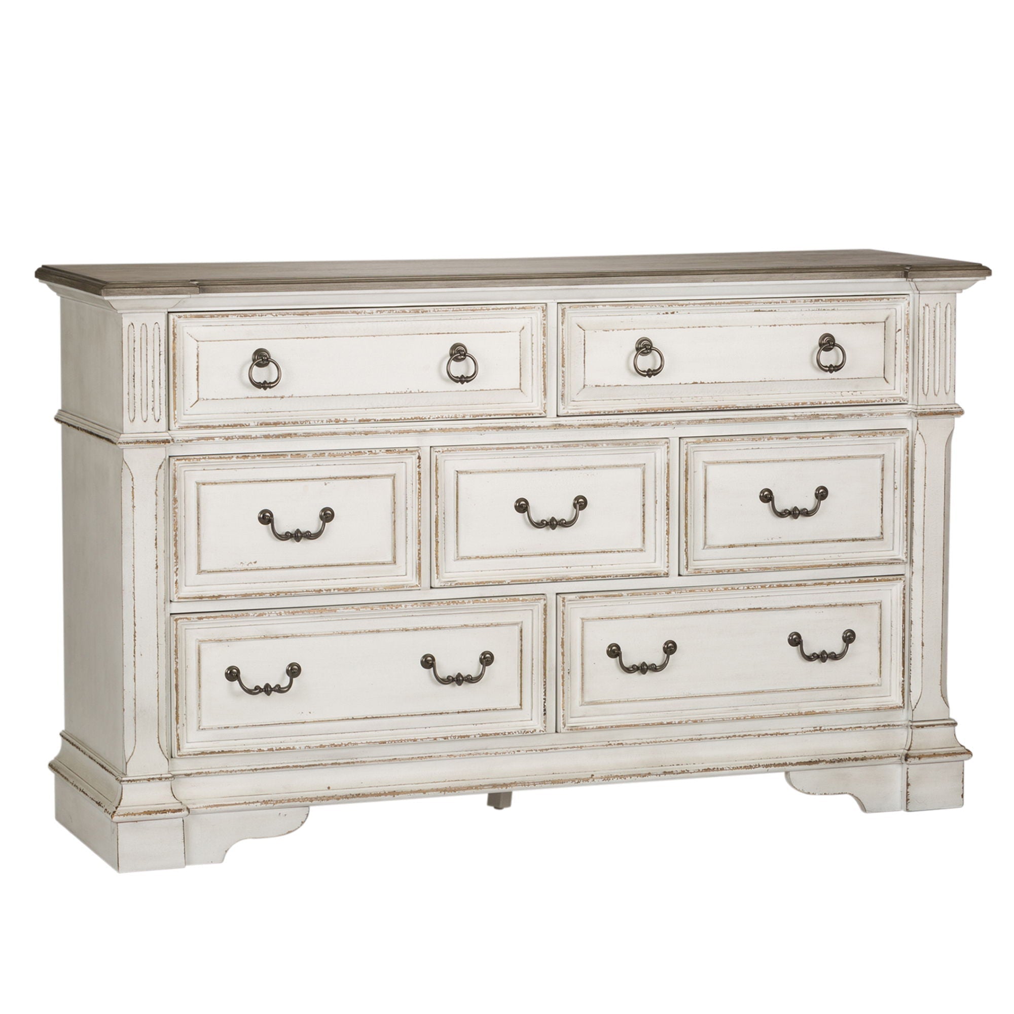 Abbey Park - 7 Drawer Dresser - Antique White