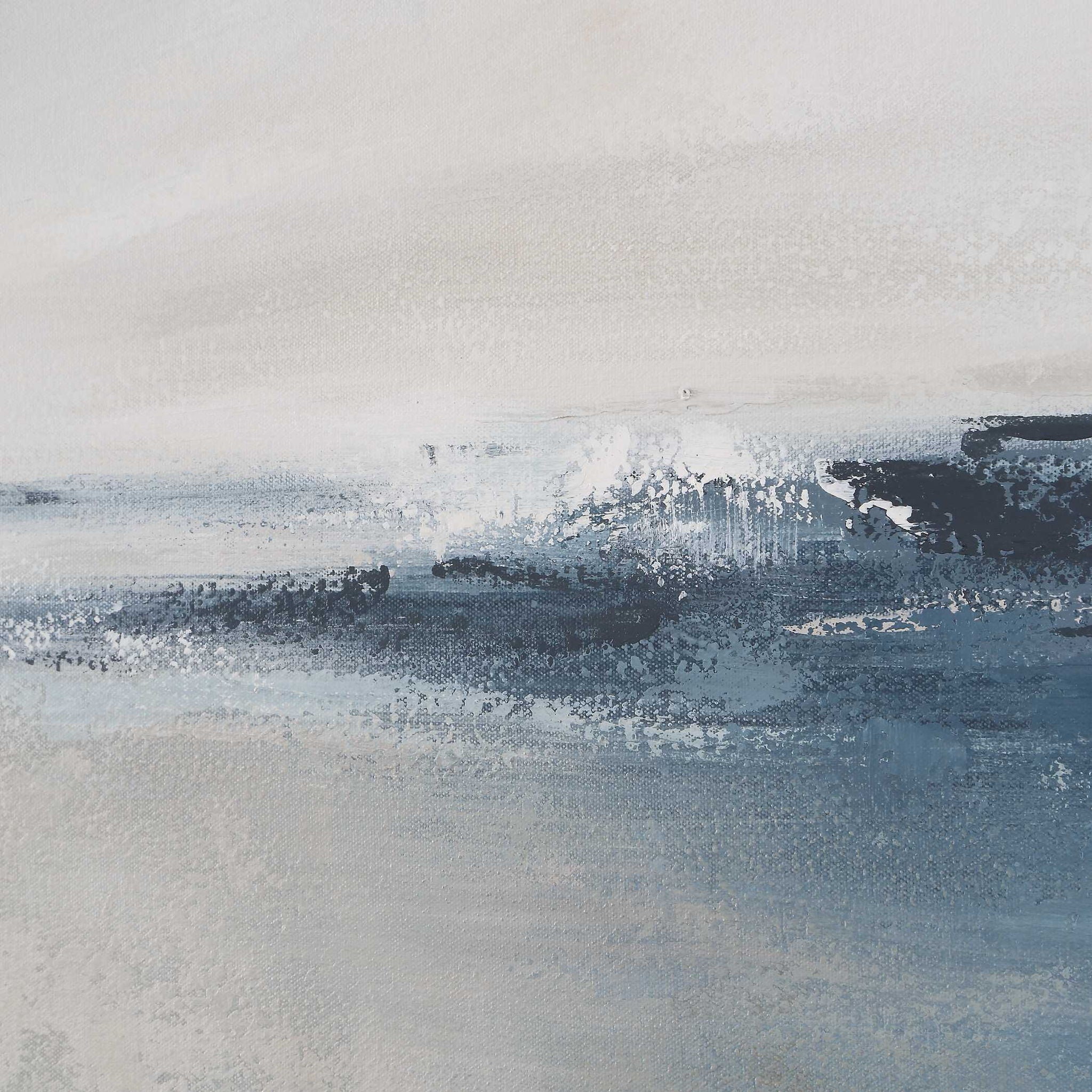 Above The Waterline - Abstract Painting - Blue / Gray / White