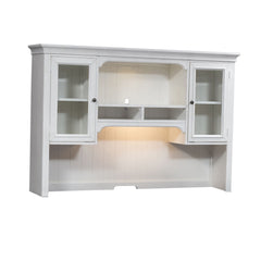 Allyson Park - Jr Executive Credenza Hutch - Wirebrushed White / Charcoal