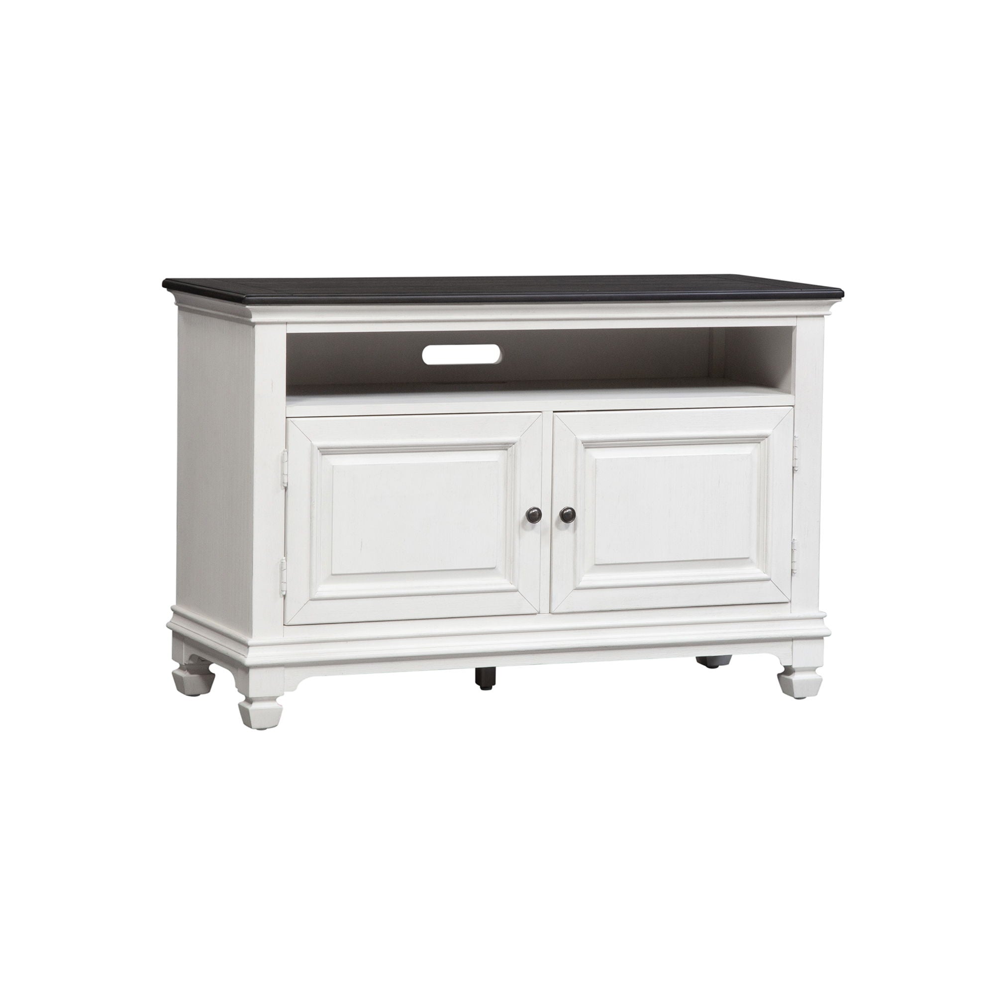 Allyson Park - 46" TV Console - Wirebrushed White / Charcoal