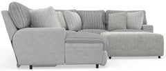 Abraxas - 6 Piece Power Reclining Sectional With Lay-Back Chaise, 2 Reclining Seats, And Included Cocktail Ottoman (LSF Chaise) - Moonstruck