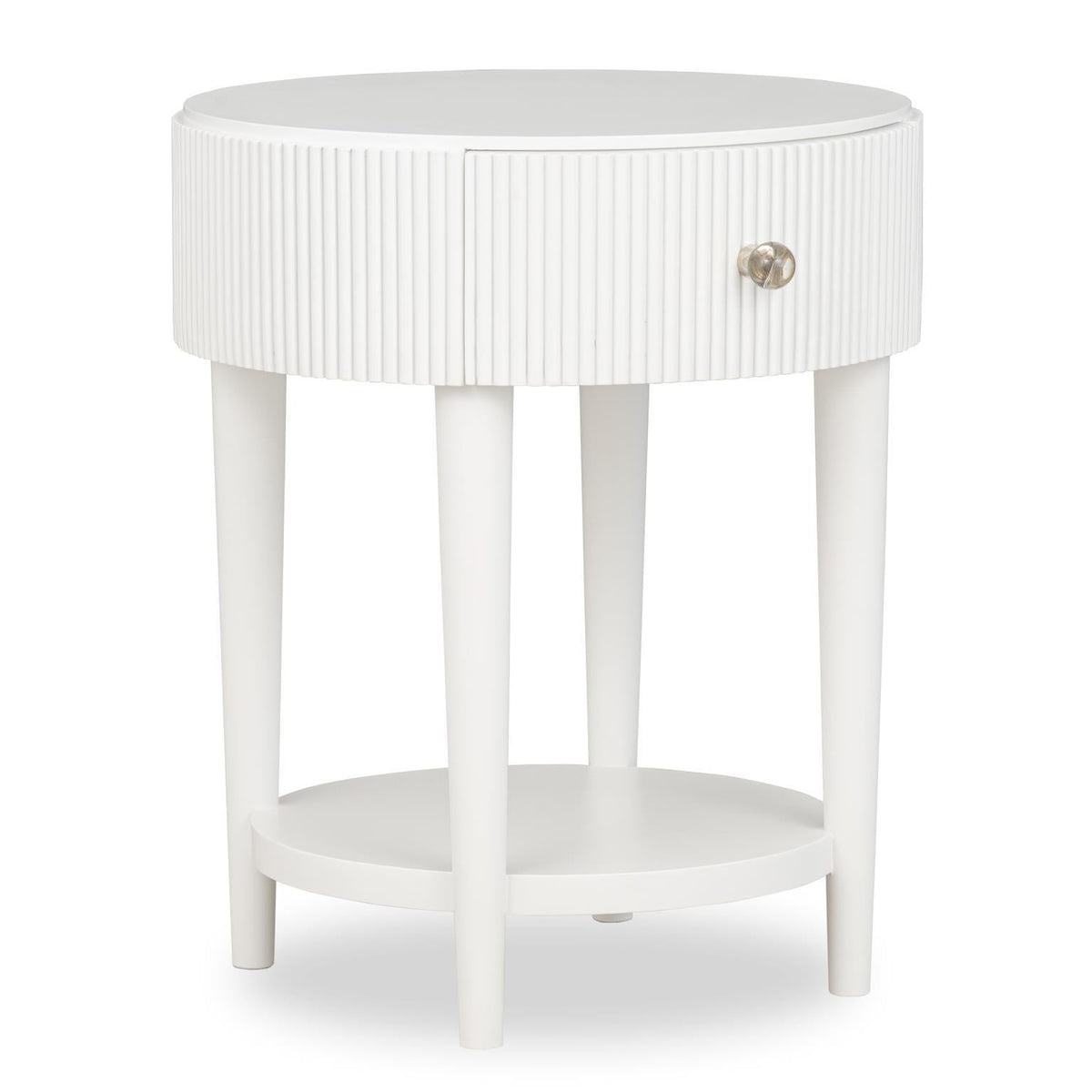 Adeline - Round Nightstand - Cloud White