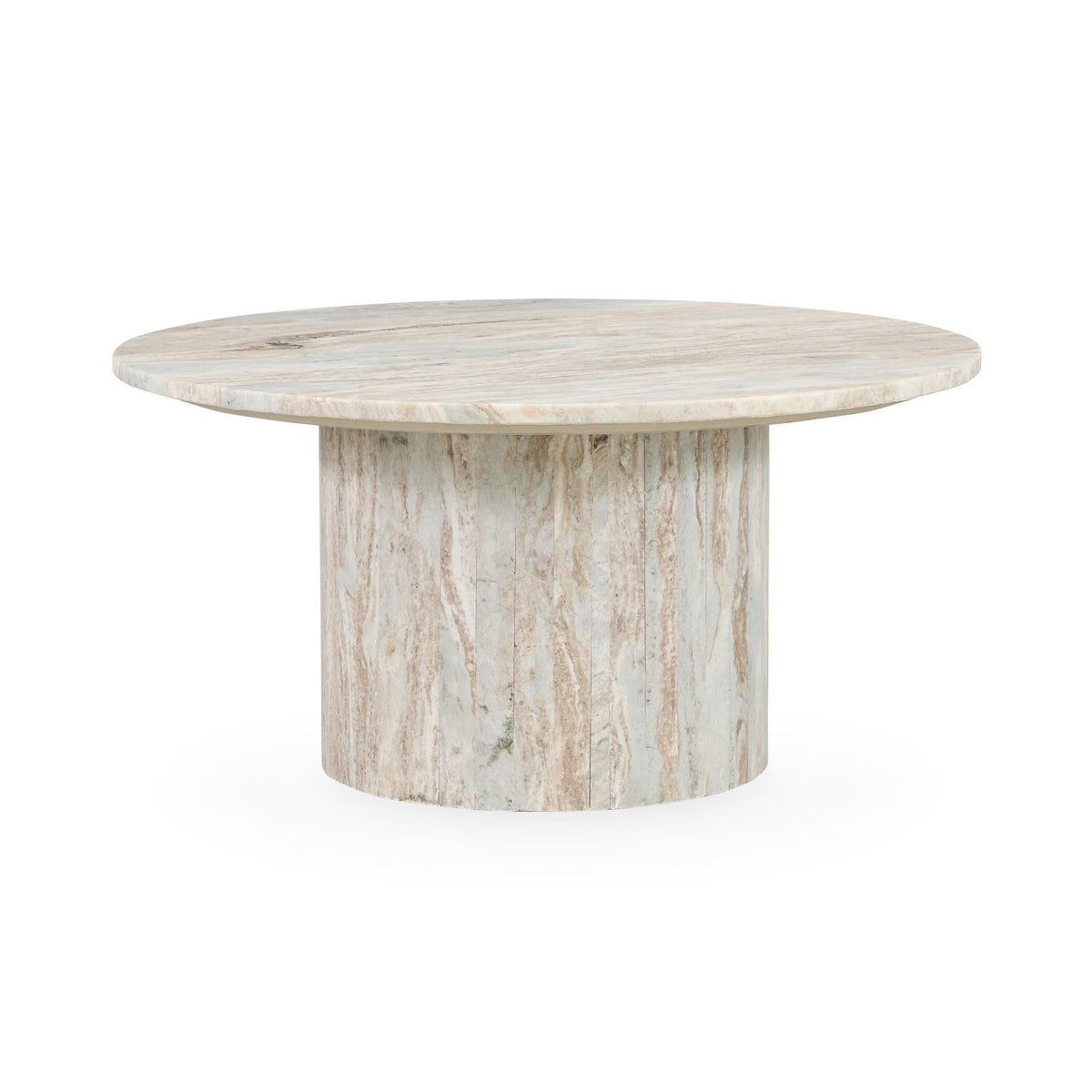 Amberly - Marble Round Coffee Table - Rusty Gray