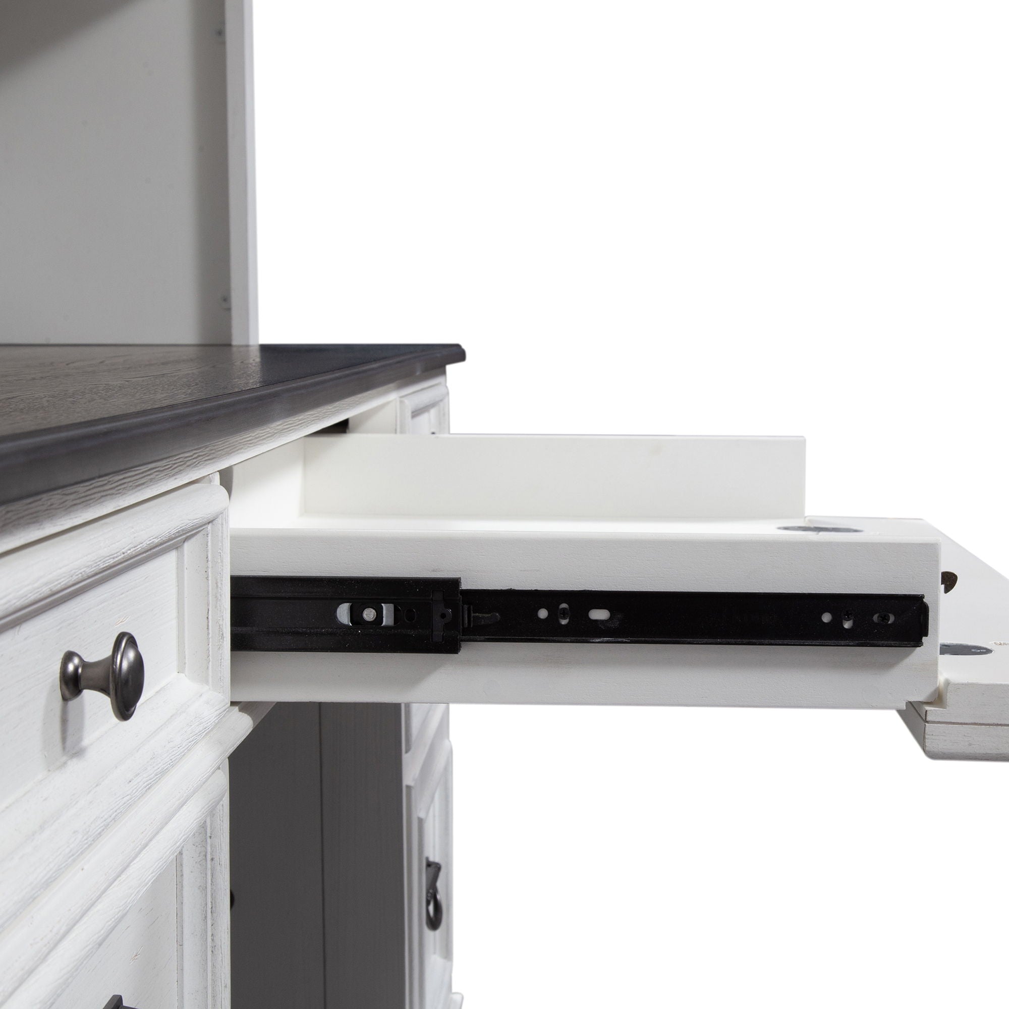 Allyson Park - Desk - Wirebrushed White / Charcoal