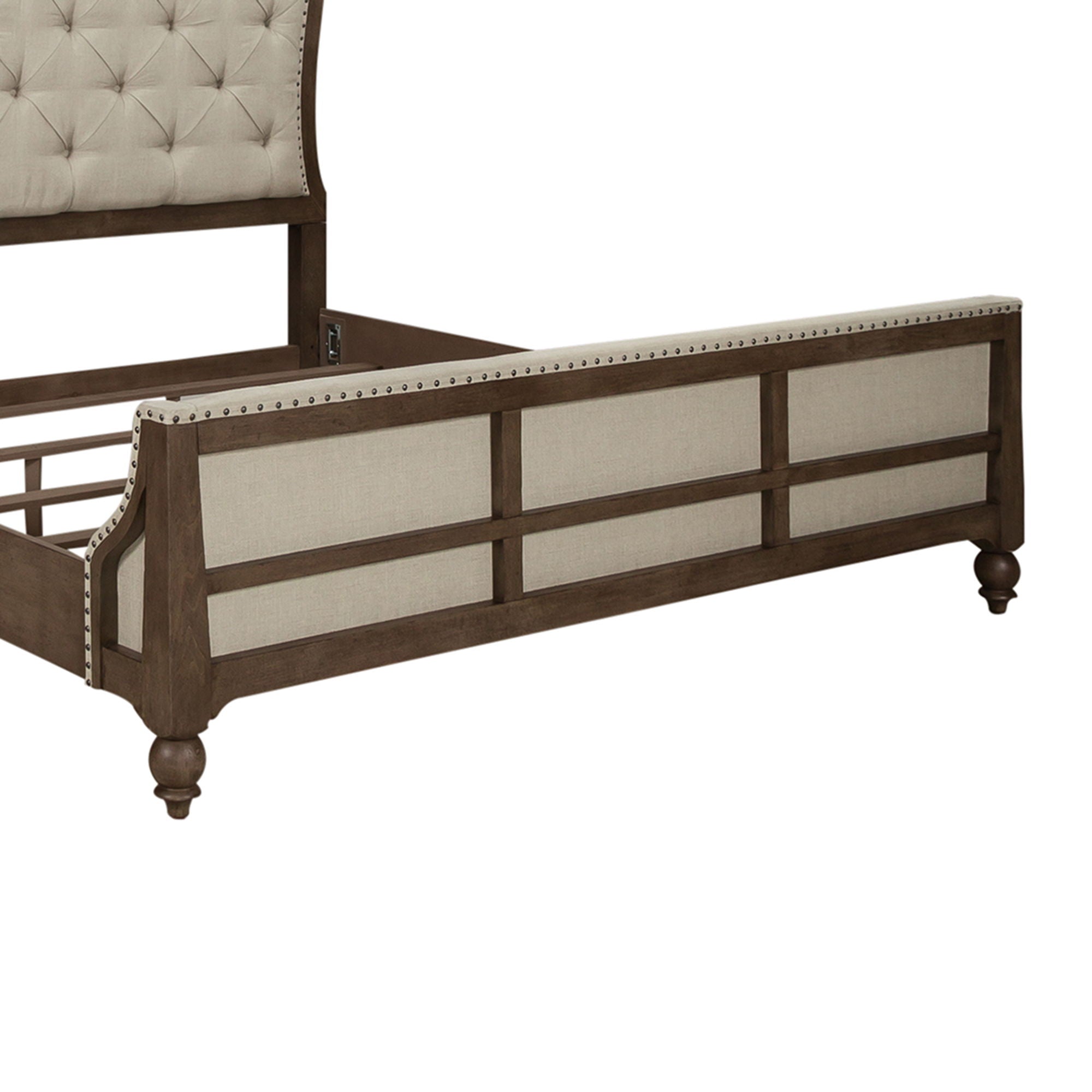 Americana Farmhouse - King Upholstered Shelter Footboard - Dusty Taupe