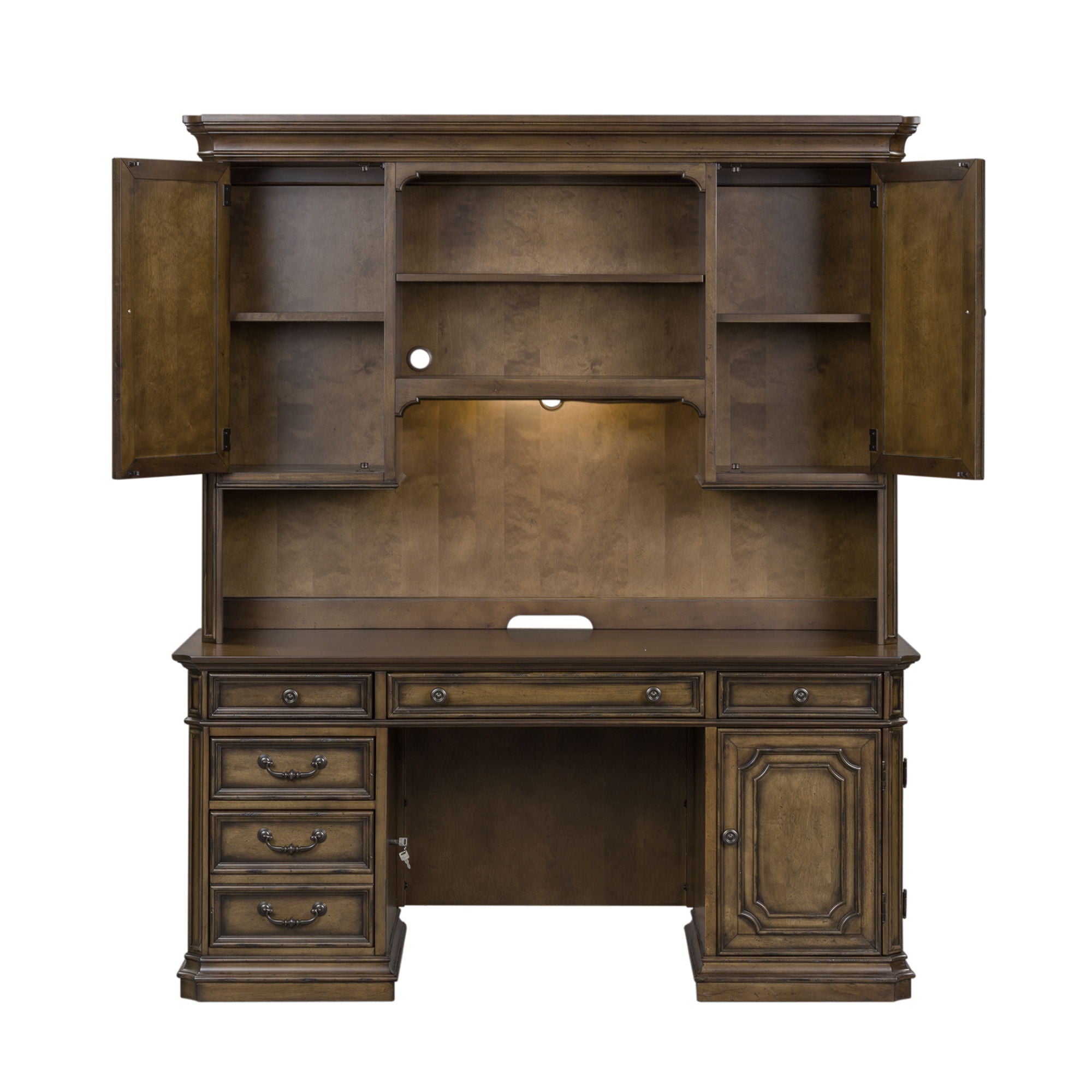 Amelia - 5 Piece Home Office Jr Executive Set - Antique Toffee