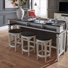 Allyson Park - Console Stool - Wirebrushed White / Charcoal