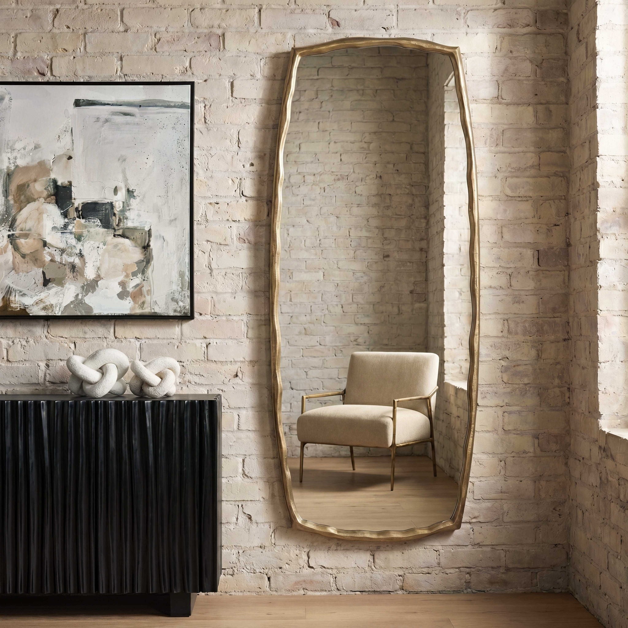 Adair - Tall Mirror - Antique Brass / Gold