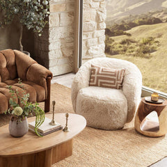 Adley - Plush Swivel Chair - Sand