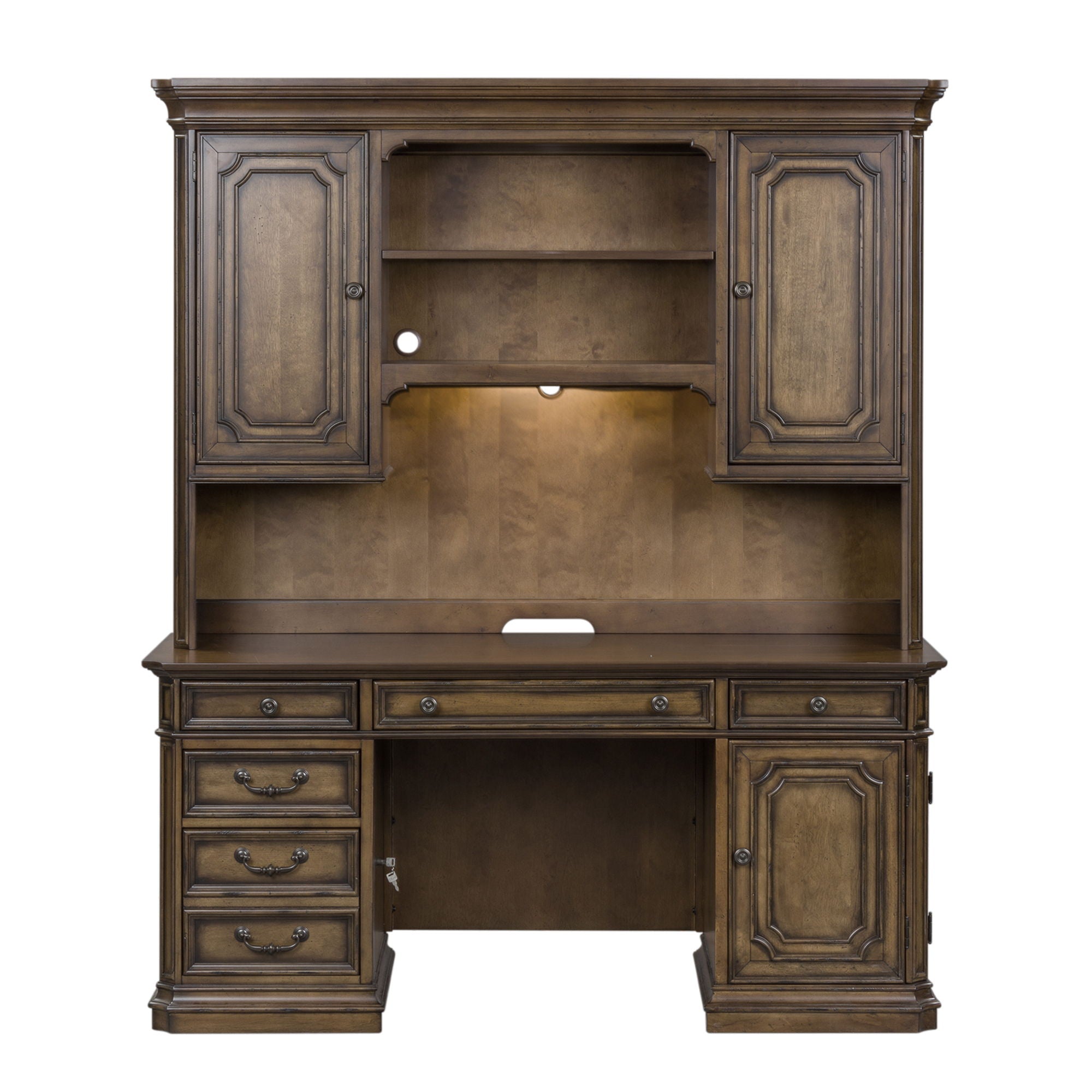 Amelia - 5 Piece Home Office Jr Executive Set - Antique Toffee