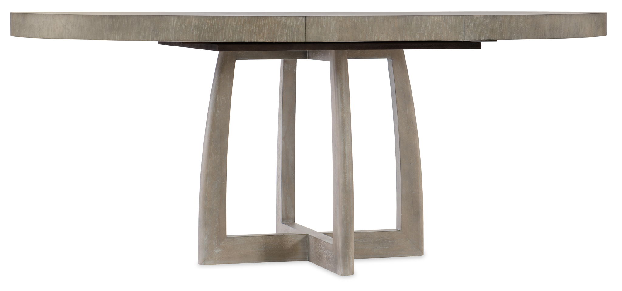 Affinity - 48" Round Pedestal Dining Table With 1-18" Leaf - Dark Gray