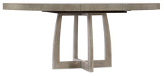 Affinity - 48" Round Pedestal Dining Table With 1-18" Leaf - Dark Gray