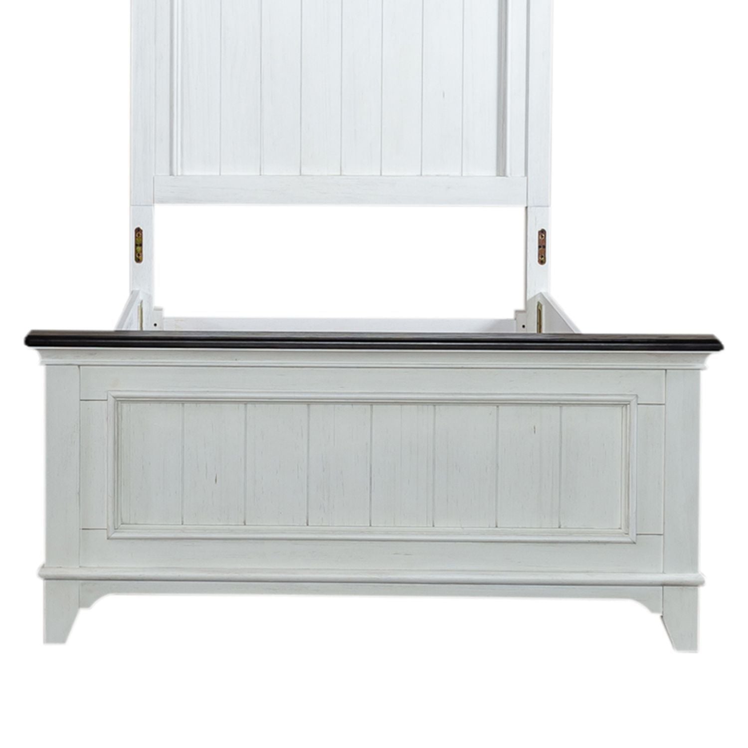 Allyson Park - Full Panel Footboard - Wirebrushed White / Charcoal