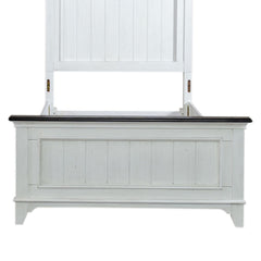 Allyson Park - Full Panel Footboard - Wirebrushed White / Charcoal