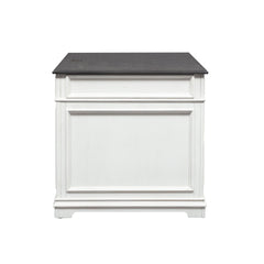 Allyson Park - Jr Executive Desk Top - Wirebrushed White / Charcoal