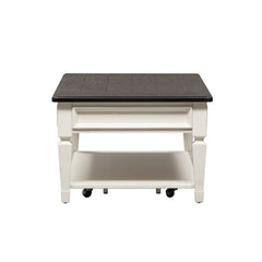 Allyson Park - Rectangular Cocktail Table - Wirebrushed White / Charcoal