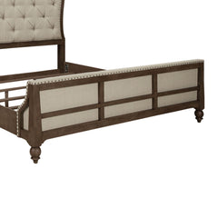 Americana Farmhouse - Queen Upholstered Shelter Footboard - Dusty Taupe