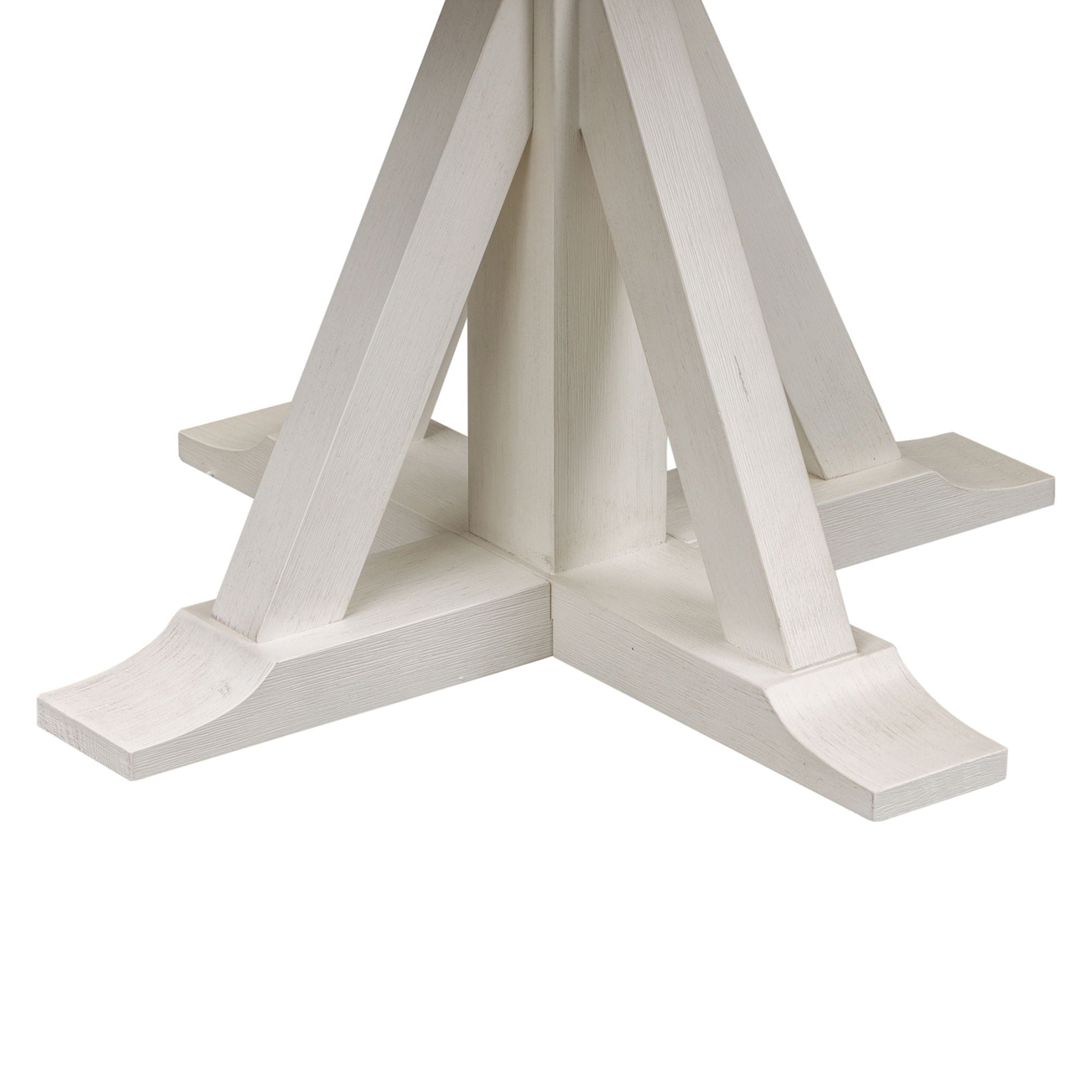 Allyson Park - Single Pedestal Table Base - Wirebrushed White / Charcoal