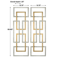 Aerin - Geometric Wall Art (Set of 2) - Gold