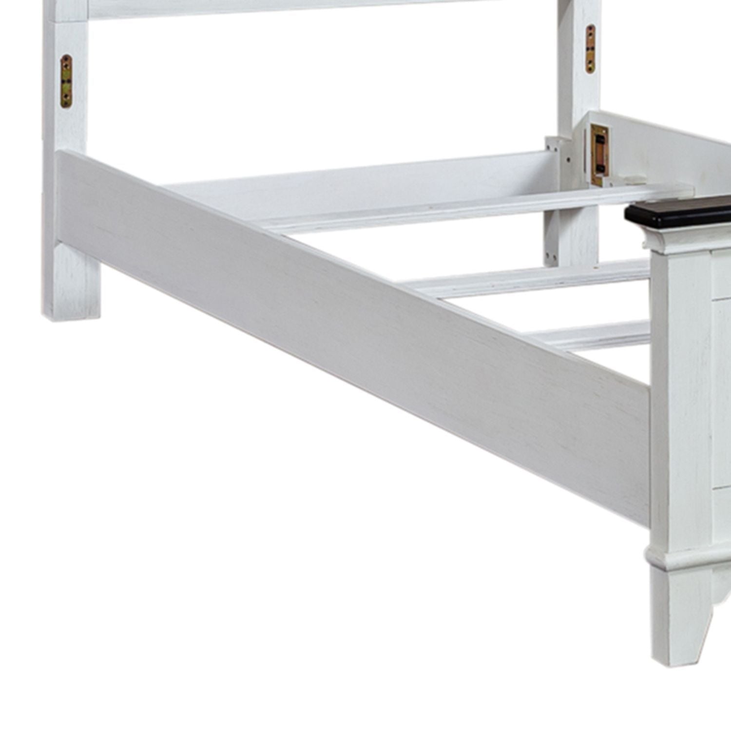 Allyson Park - Wood Panel Bed Rails - Wirebrushed White / Charcoal