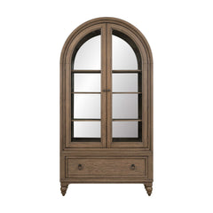 Americana Farmhouse - Arched Display Cabinet - Dusty Taupe