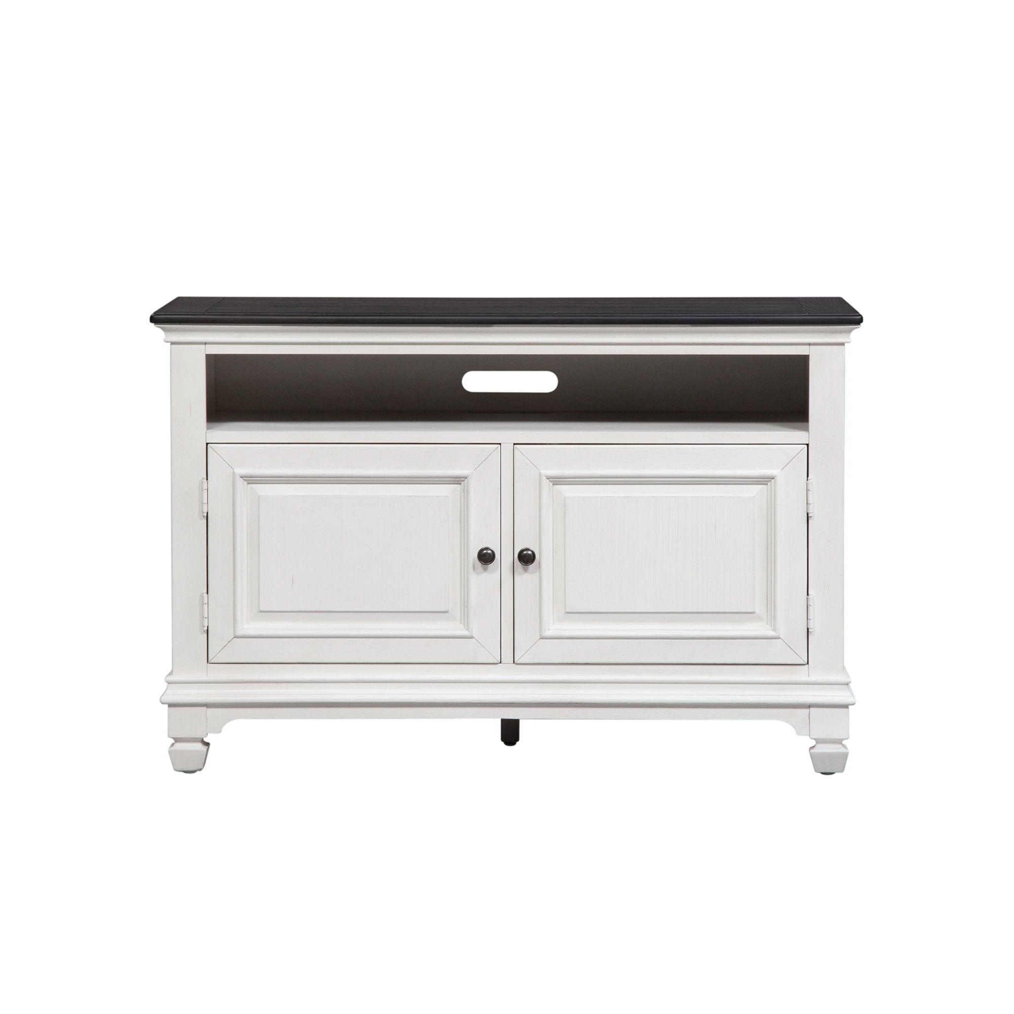 Allyson Park - 46" TV Console - Wirebrushed White / Charcoal