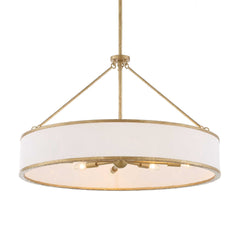 Algiers - 8 Light Drum Pendant - Gold / White