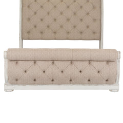 Abbey Park - Queen Upholstered Sleigh Footboard - Antique White