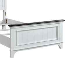Allyson Park - Full Panel Footboard - Wirebrushed White / Charcoal